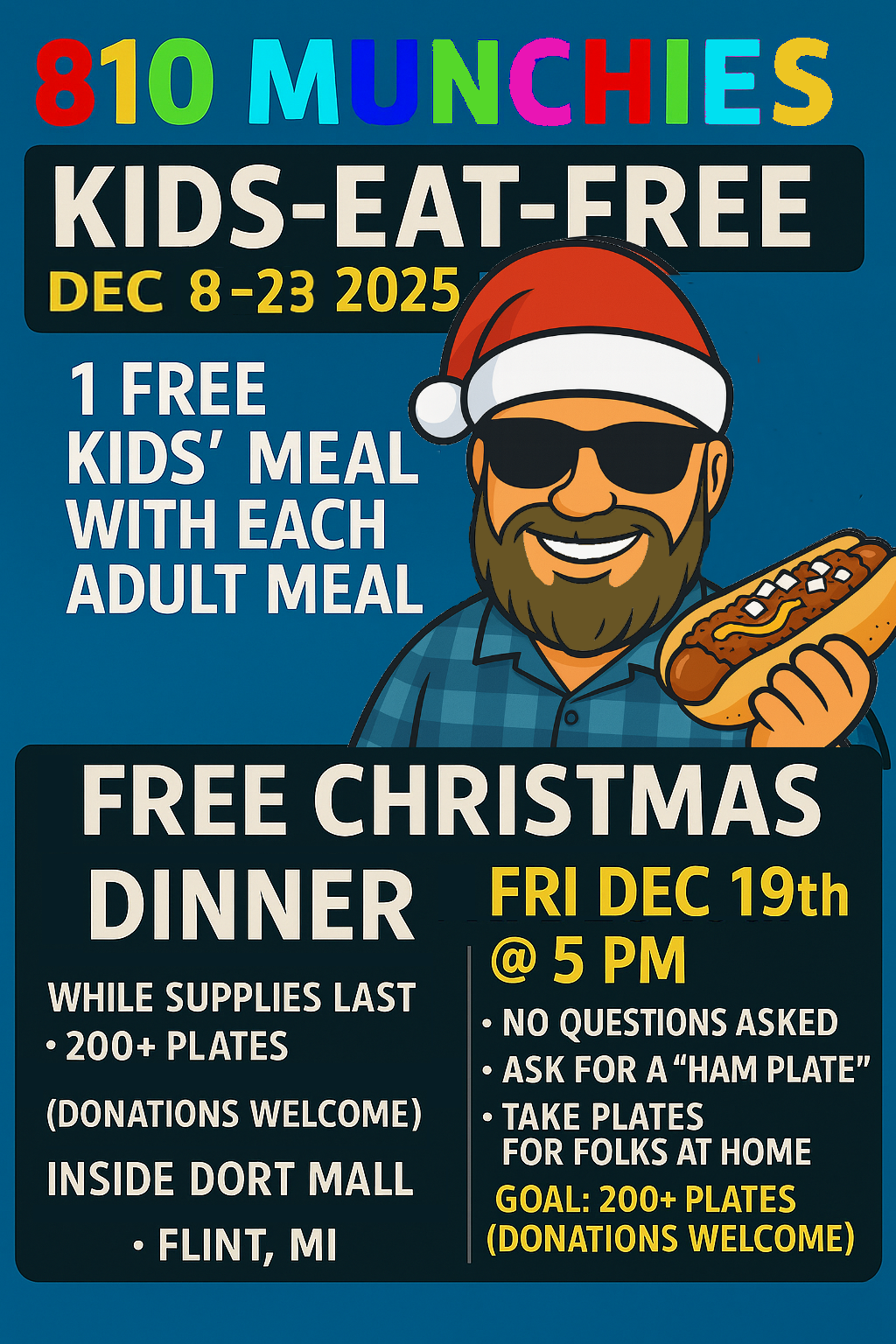 Free Chrismas Dinner Dec 19th 5pm